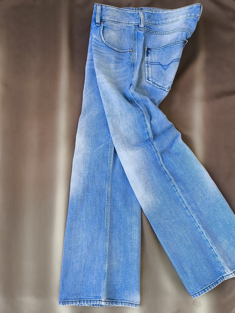 Diesel VIXY 008LB Wide Leg Relax Fit Mid Rise Stretch Buttonfly Jeans Y2K 31x32 